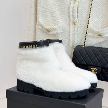 Chanel Wool Platform Ankle Boots White 2025 CH110315 (MD-251103119)