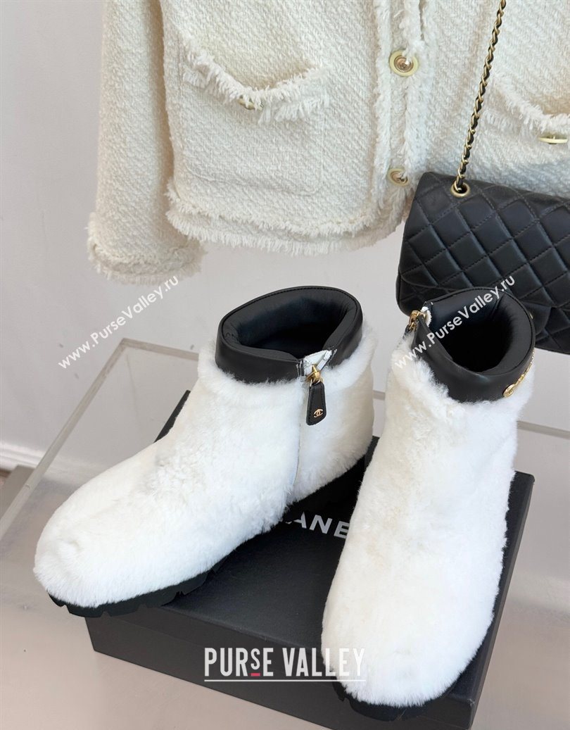 Chanel Wool Platform Ankle Boots White 2025 CH110315 (MD-251103119)