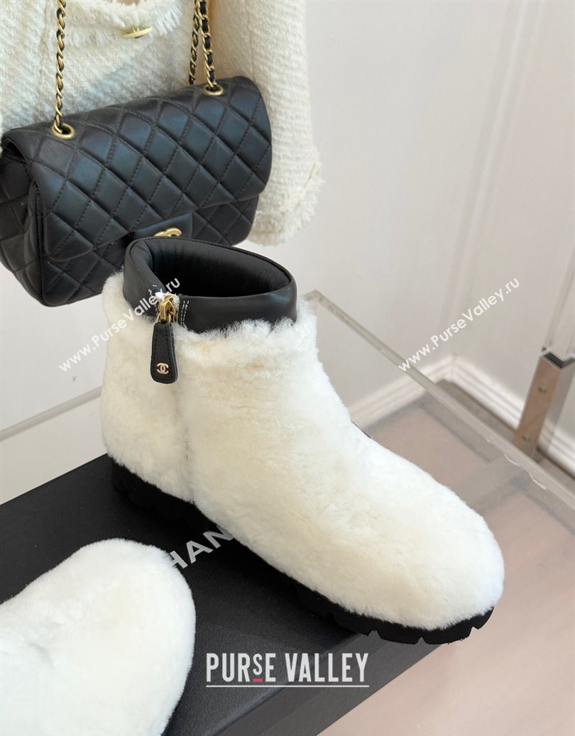 Chanel Wool Platform Ankle Boots White 2025 CH110315 (MD-251103119)
