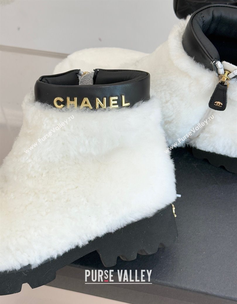 Chanel Wool Platform Ankle Boots White 2025 CH110315 (MD-251103119)