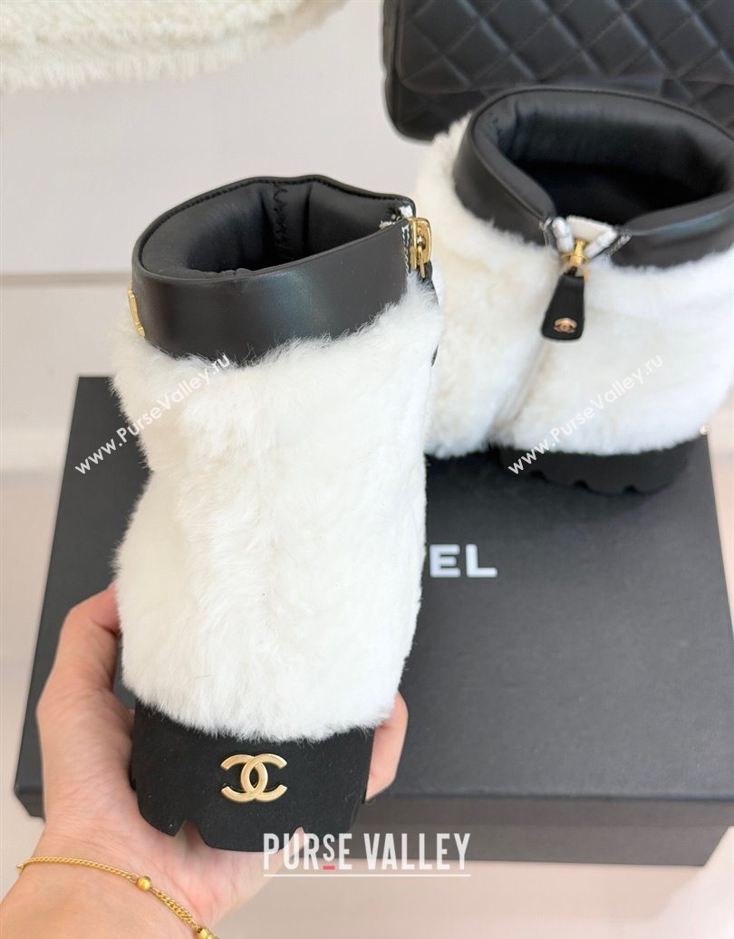Chanel Wool Platform Ankle Boots White 2025 CH110315 (MD-251103119)