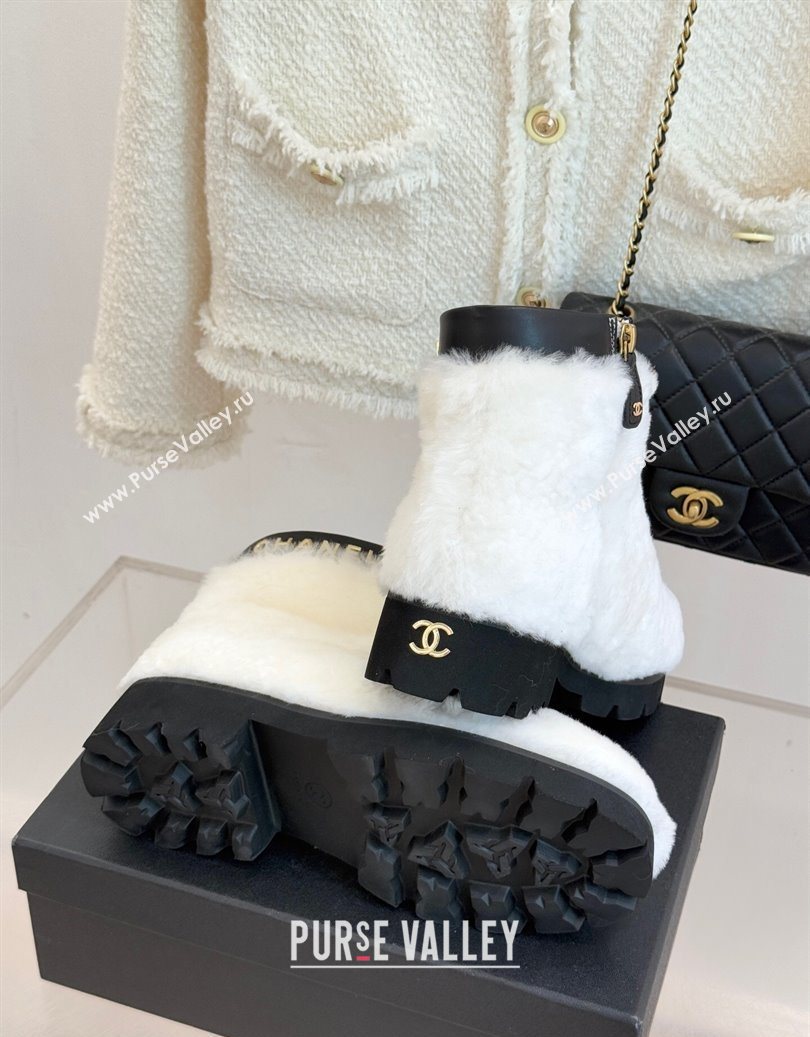 Chanel Wool Platform Ankle Boots White 2025 CH110315 (MD-251103119)