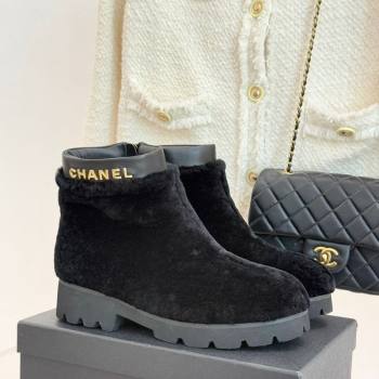 Chanel Wool Platform Ankle Boots Black 2025 CH110315 (MD-251103120)