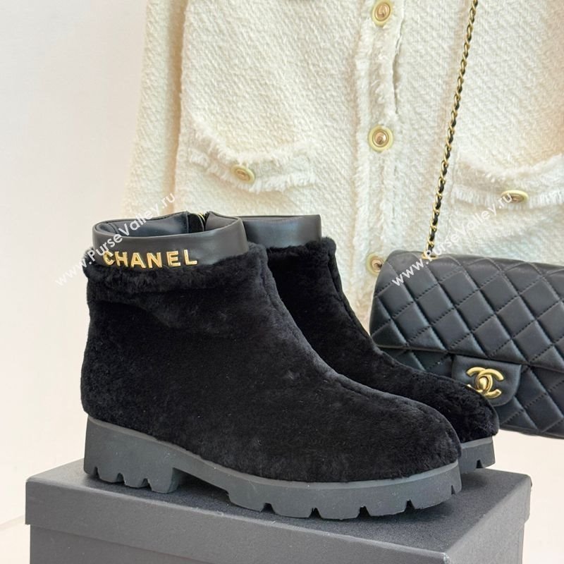 Chanel Wool Platform Ankle Boots Black 2025 CH110315 (MD-251103120)