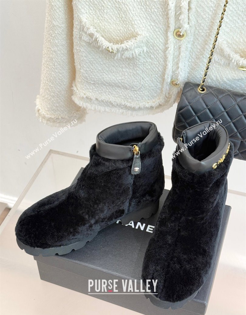 Chanel Wool Platform Ankle Boots Black 2025 CH110315 (MD-251103120)