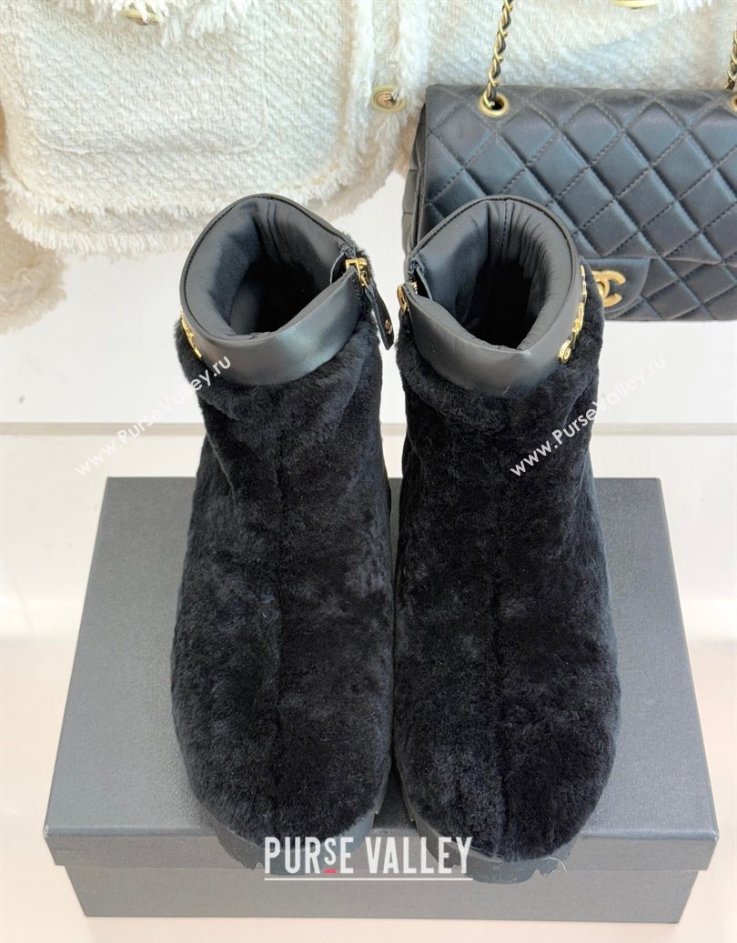 Chanel Wool Platform Ankle Boots Black 2025 CH110315 (MD-251103120)