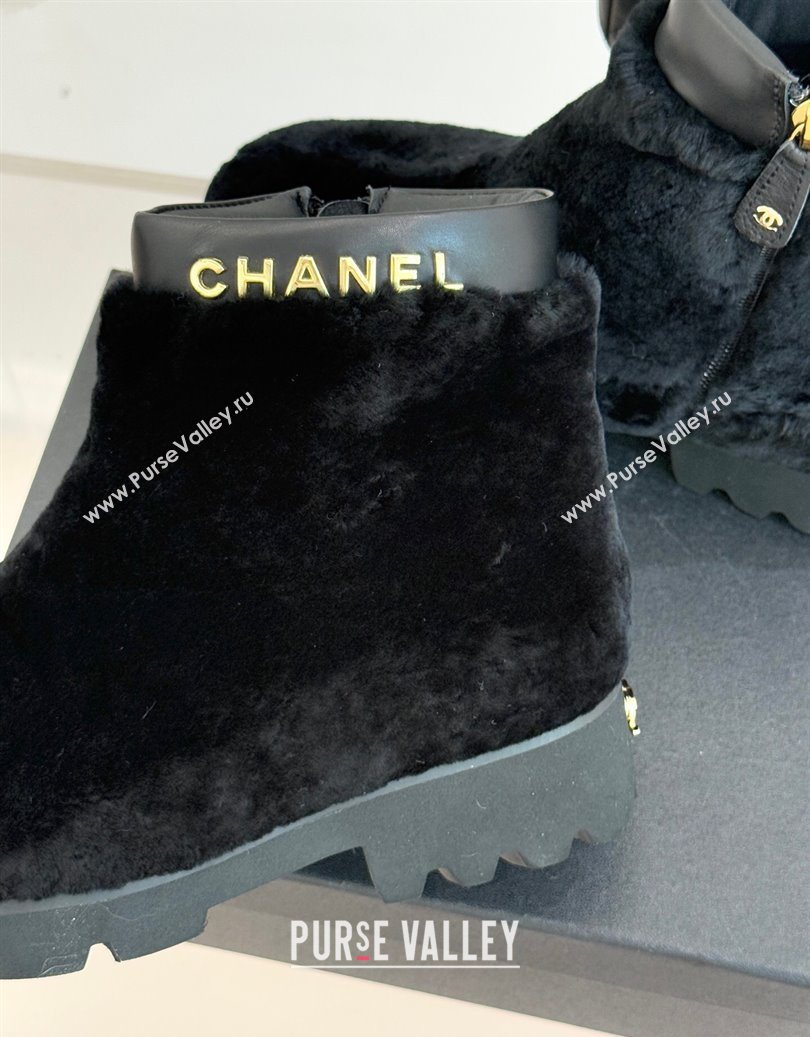 Chanel Wool Platform Ankle Boots Black 2025 CH110315 (MD-251103120)