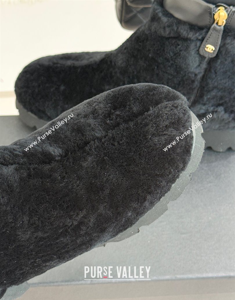 Chanel Wool Platform Ankle Boots Black 2025 CH110315 (MD-251103120)