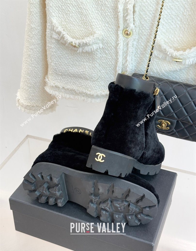 Chanel Wool Platform Ankle Boots Black 2025 CH110315 (MD-251103120)