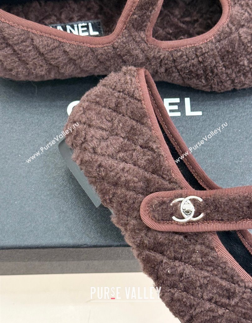 Chanel Quilted Wool Mary Janes Ballets Flat Brown 2025 CH110301 (MD-251103058)