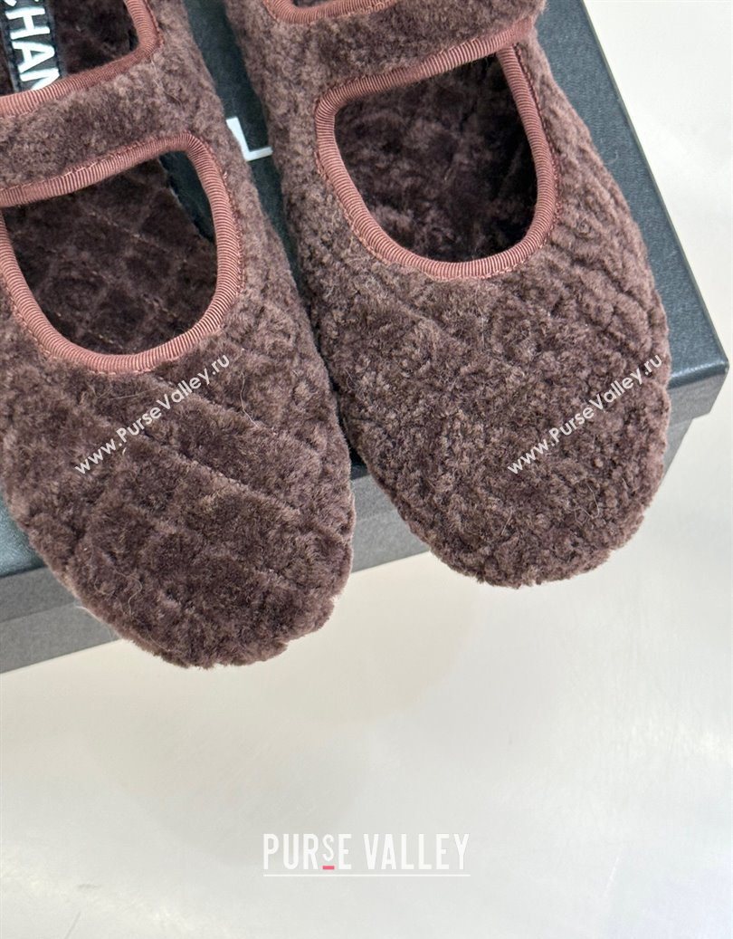 Chanel Quilted Wool Mary Janes Ballets Flat Brown 2025 CH110301 (MD-251103058)