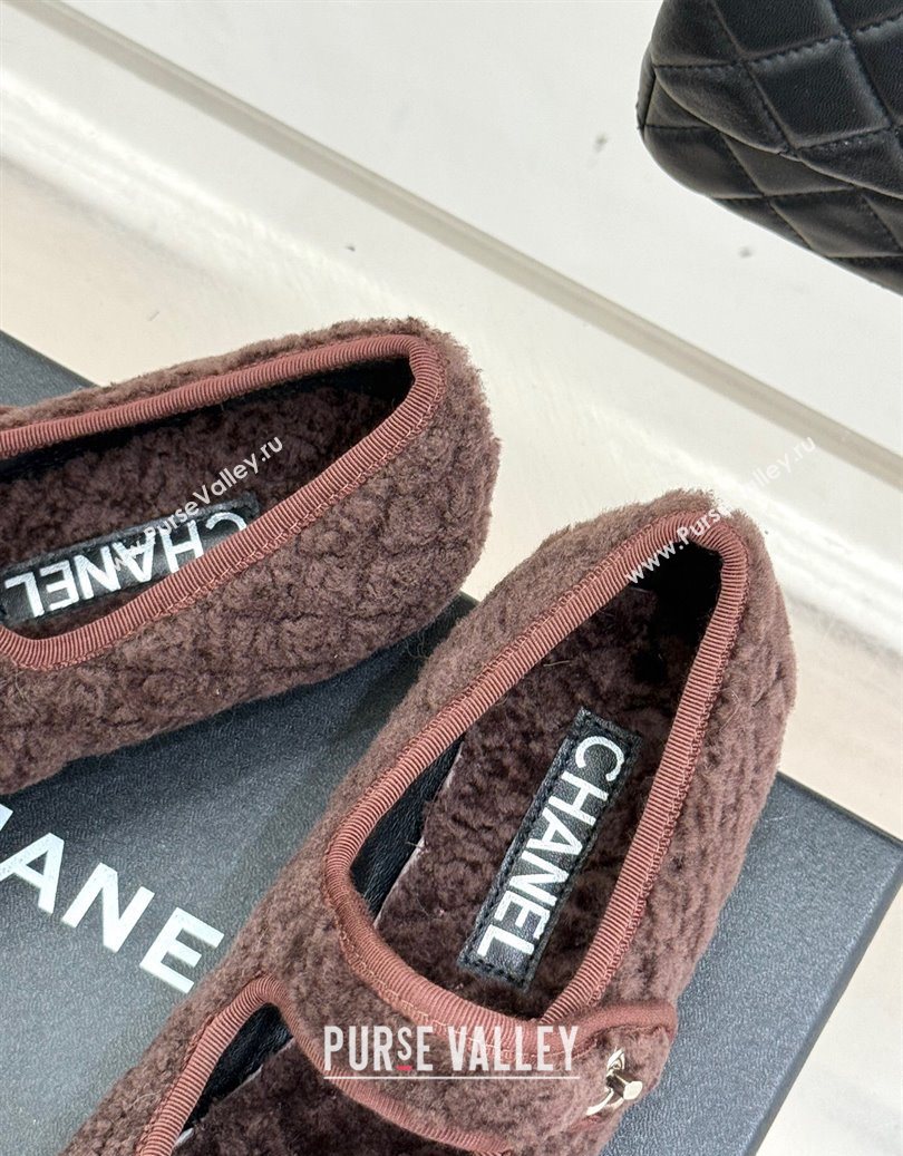 Chanel Quilted Wool Mary Janes Ballets Flat Brown 2025 CH110301 (MD-251103058)