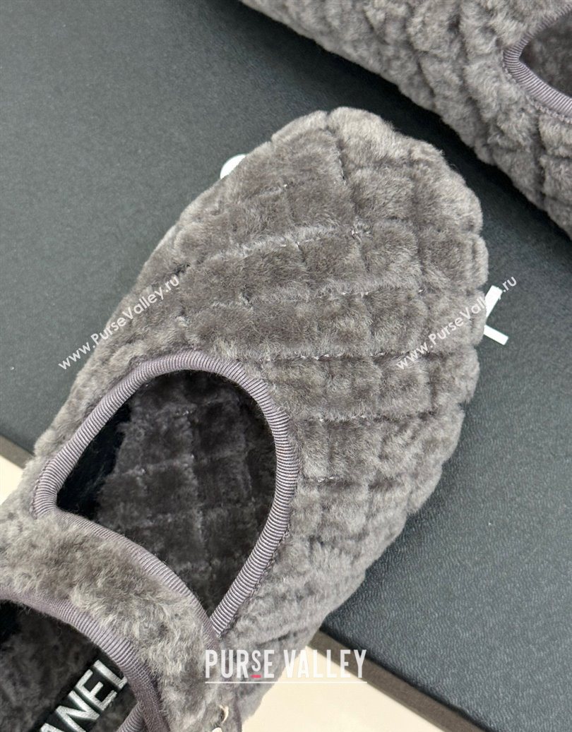 Chanel Quilted Wool Mary Janes Ballets Flat Grey 2025 CH110301 (MD-251103059)
