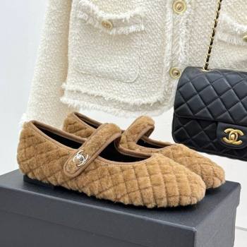 Chanel Quilted Wool Mary Janes Ballets Flat Beige 2025 CH110301 (MD-251103060)