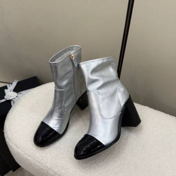 Chanel Calfskin Patent Leather Heel Ankle Boots 5cm Silver 2025 G46789 (MD-251104012)