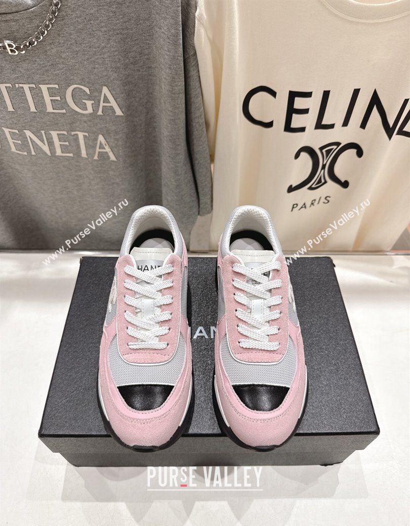 Chanel Suede and Mesh Sneakers Pink 2025 G46872 (MD-251031136)