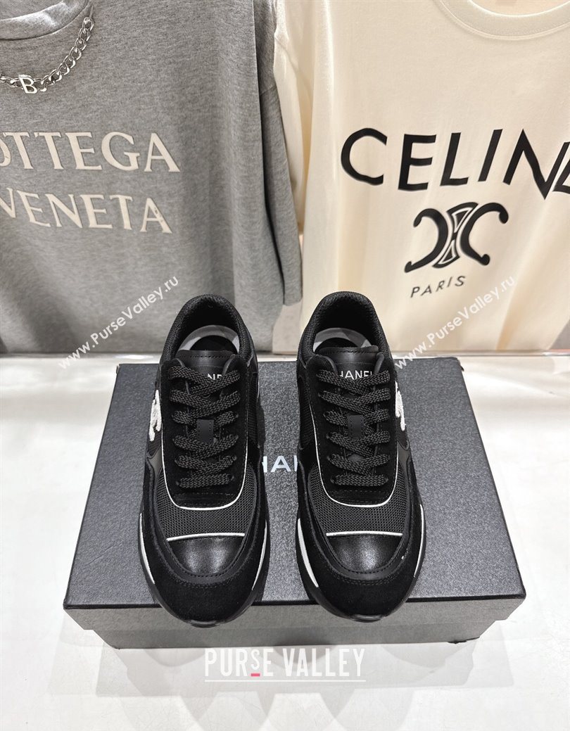 Chanel Suede and Mesh Sneakers Black 2025 G46872 (MD-251031137)