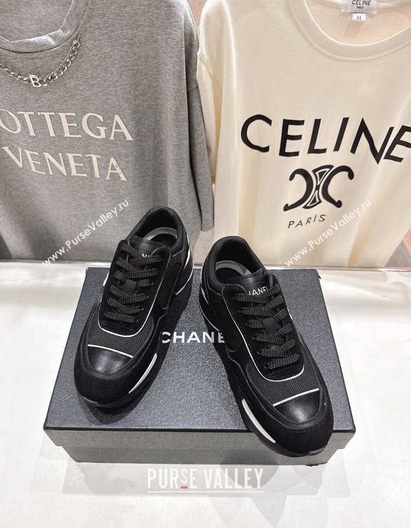 Chanel Suede and Mesh Sneakers Black 2025 G46872 (MD-251031137)