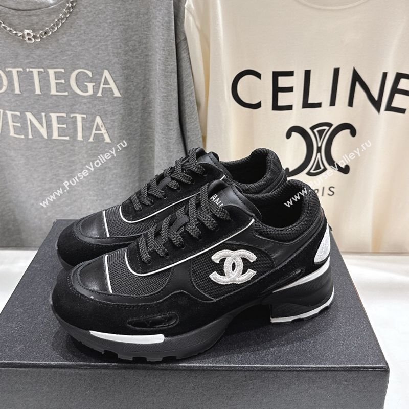 Chanel Suede and Mesh Sneakers Black 2025 G46872 (MD-251031137)