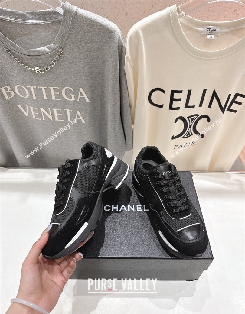 Chanel Suede and Mesh Sneakers Black 2025 G46872 (MD-251031137)