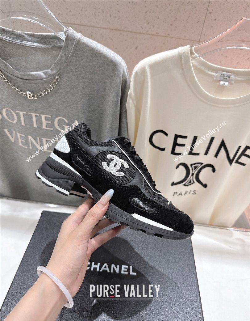 Chanel Suede and Mesh Sneakers Black 2025 G46872 (MD-251031137)