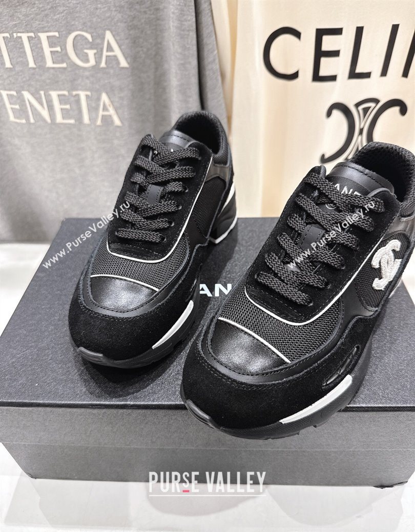 Chanel Suede and Mesh Sneakers Black 2025 G46872 (MD-251031137)