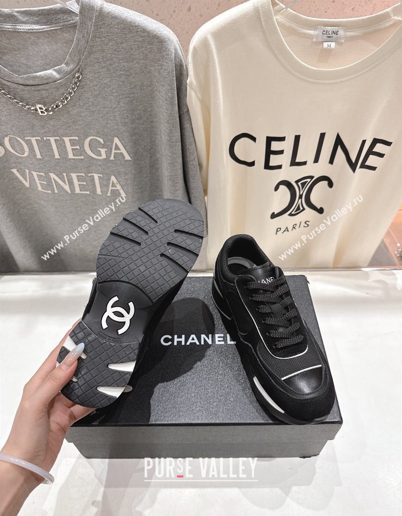 Chanel Suede and Mesh Sneakers Black 2025 G46872 (MD-251031137)