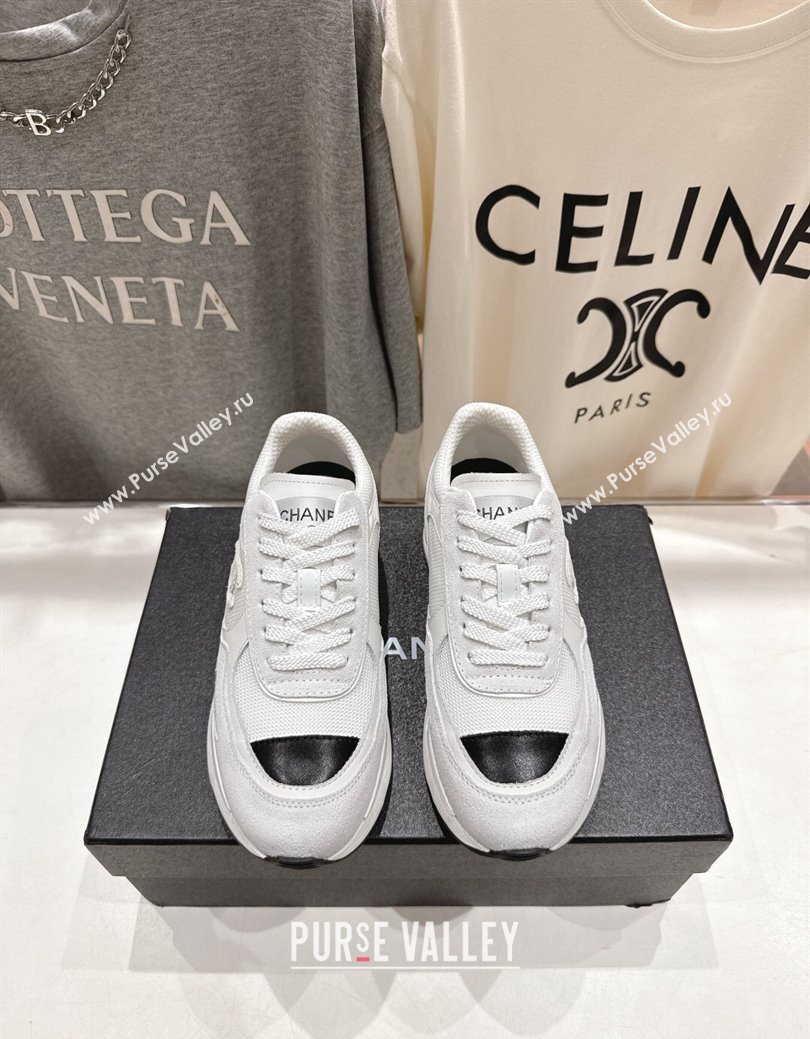 Chanel Suede and Mesh Sneakers White 2025 G46872 (MD-251031138)