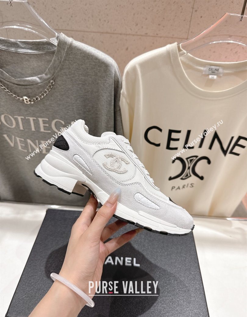 Chanel Suede and Mesh Sneakers White 2025 G46872 (MD-251031138)