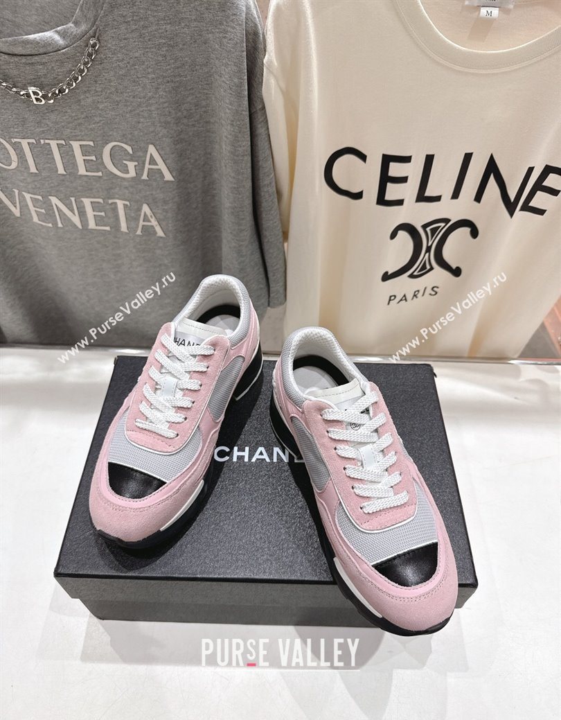 Chanel Suede and Mesh Sneakers Pink 2025 G46872 (MD-251031136)