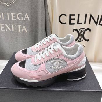 Chanel Suede and Mesh Sneakers Pink 2025 G46872 (MD-251031136)