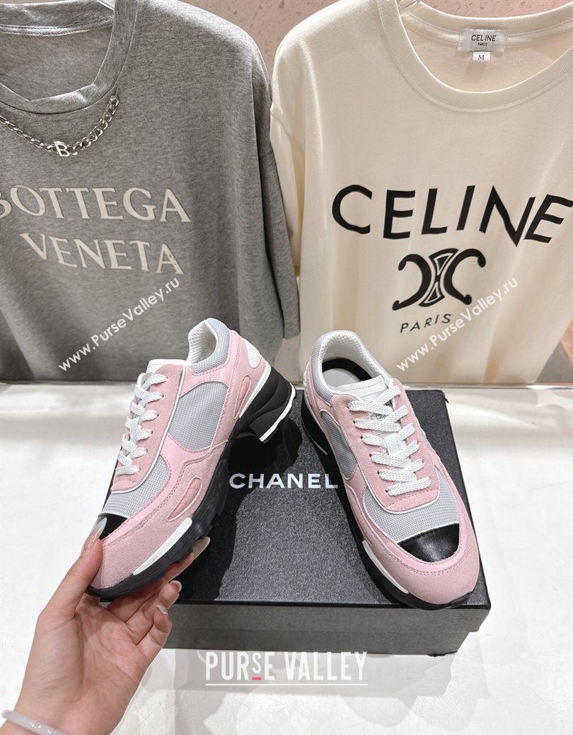 Chanel Suede and Mesh Sneakers Pink 2025 G46872 (MD-251031136)