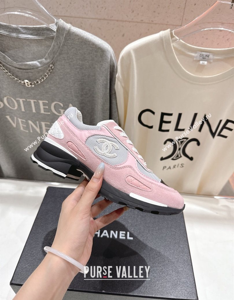 Chanel Suede and Mesh Sneakers Pink 2025 G46872 (MD-251031136)