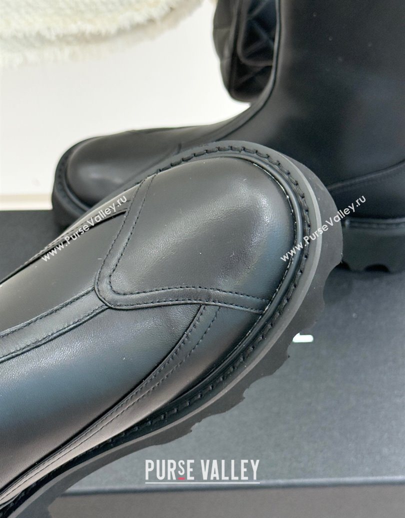 Chanel Calfskin Leather Platform Ankle Boots Black 2025 CH11030319 (MD-251103133)