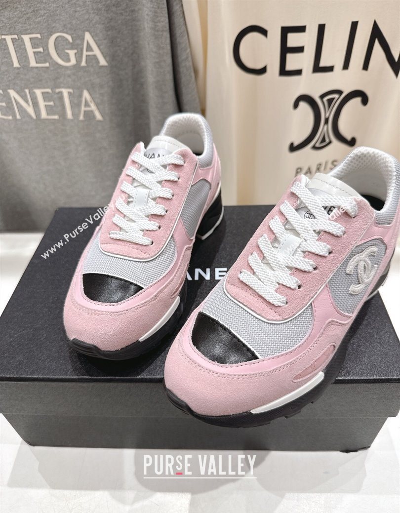 Chanel Suede and Mesh Sneakers Pink 2025 G46872 (MD-251031136)