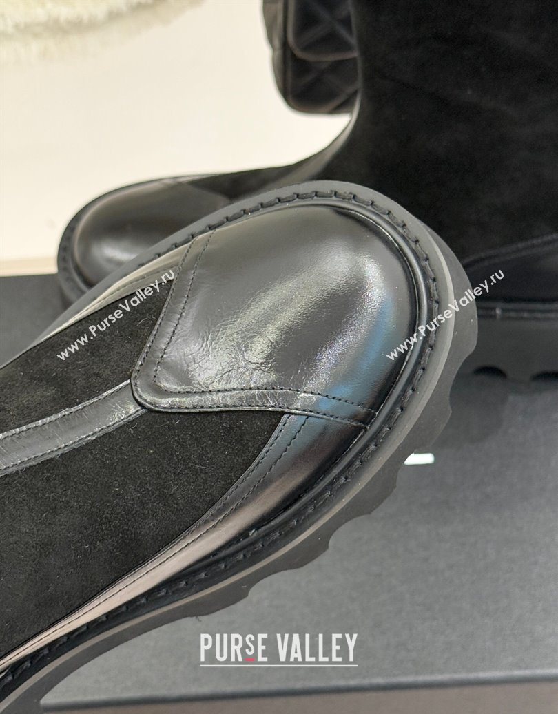 Chanel Suede and Patent Leather Platform Ankle Boots Black 2025 CH11030319 (MD-251103135)