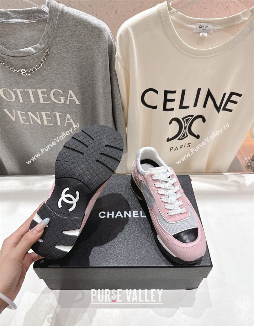 Chanel Suede and Mesh Sneakers Pink 2025 G46872 (MD-251031136)