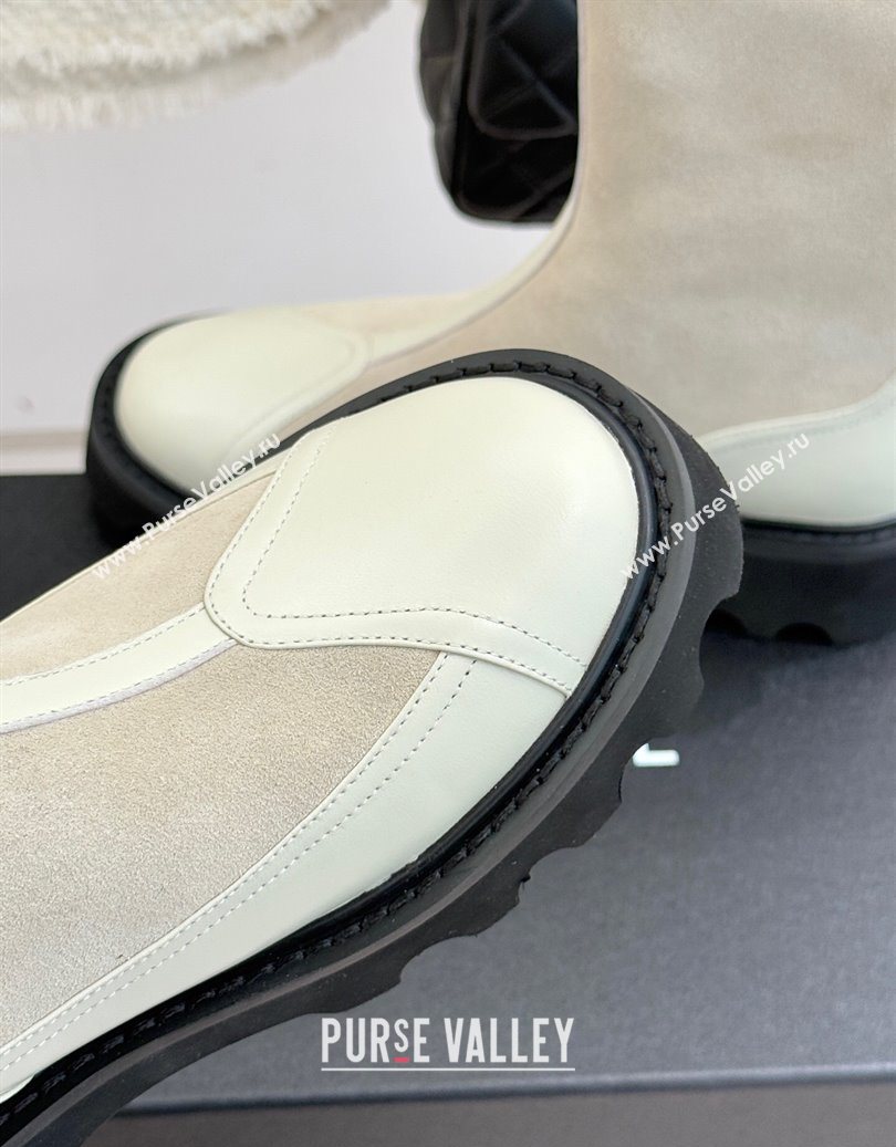 Chanel Suede and Patent Leather Platform Ankle Boots Grey 2025 CH11030319 (MD-251103137)