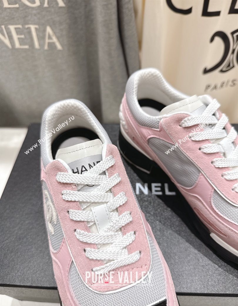Chanel Suede and Mesh Sneakers Pink 2025 G46872 (MD-251031136)