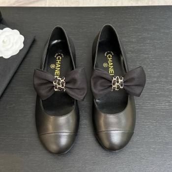 Chanel Lambskin Leather Mary Janes Ballet Flats with Bow Black 2025 CH110303 (MD-251103071)