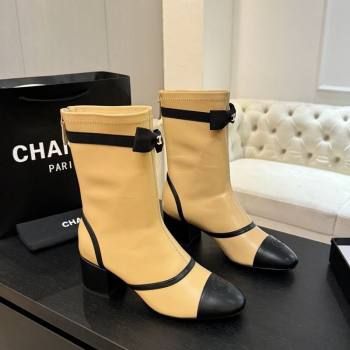 Chanel Stretch Lambskin Short Boots 5cm with Bow Beige Yellow 2025 G46755 (MD-251104023)