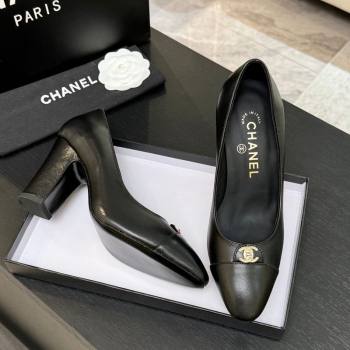 Chanel Lambskin Leather Pumps 9cm with CC Tag Black 2025 G46441 2 (MD-251103015)