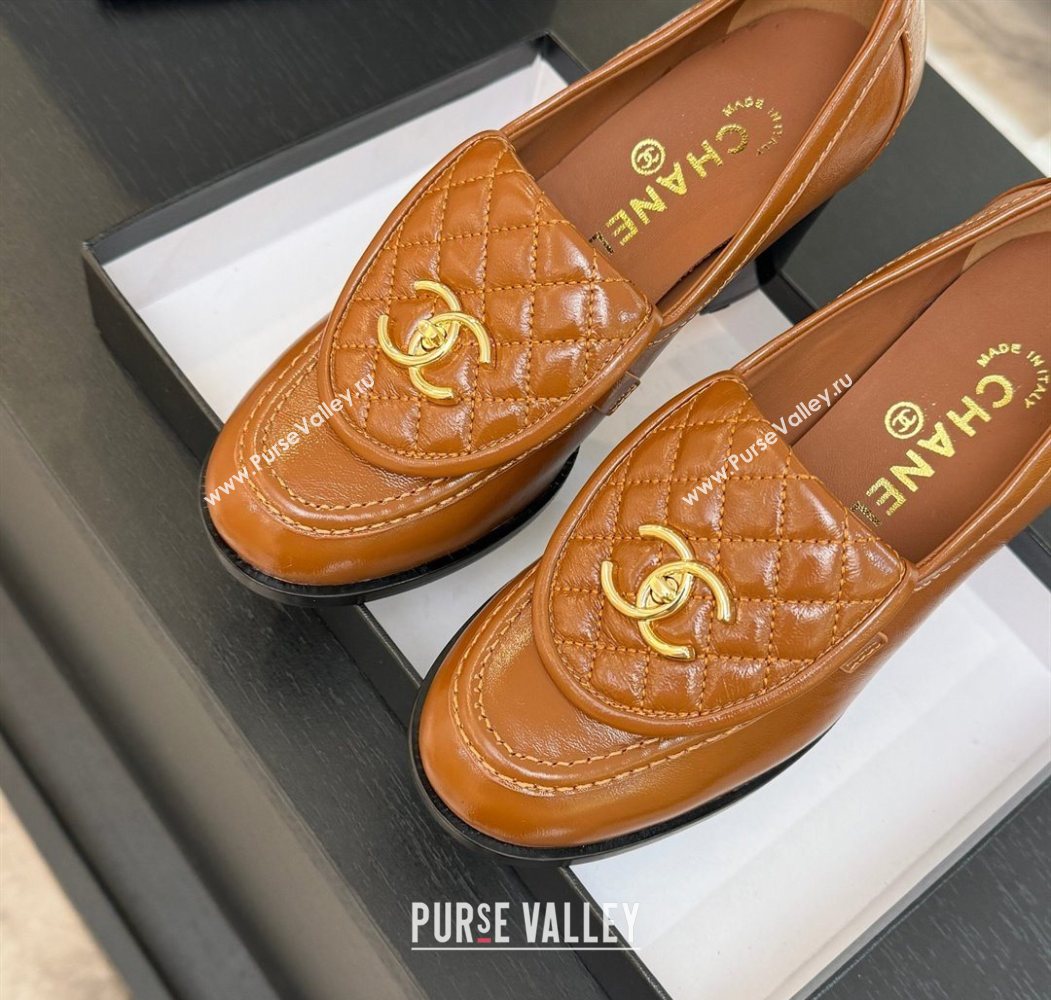 Chanel Lambskin Leather Pumps with CC Foldover Brown 2025 G46692 (MD-251031122)