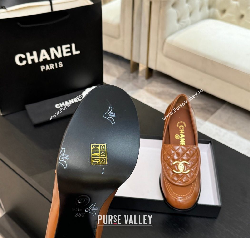 Chanel Lambskin Leather Pumps with CC Foldover Brown 2025 G46692 (MD-251031122)