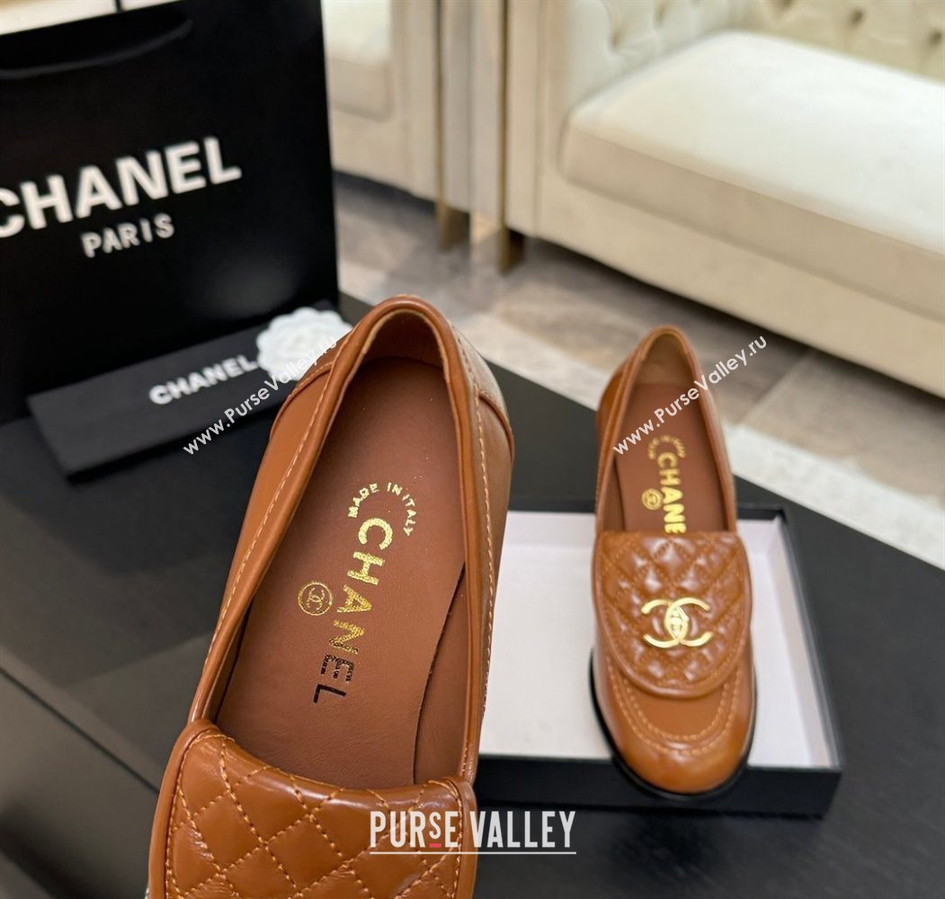 Chanel Lambskin Leather Pumps with CC Foldover Brown 2025 G46692 (MD-251031122)