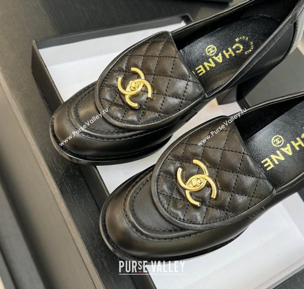Chanel Lambskin Leather Pumps with CC Foldover Black 2025 G46692 (MD-251031123)