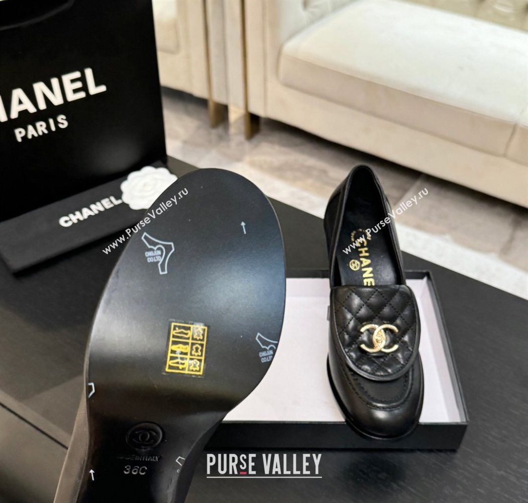 Chanel Lambskin Leather Pumps with CC Foldover Black 2025 G46692 (MD-251031123)
