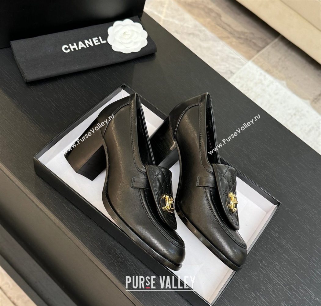 Chanel Lambskin Leather Pumps with CC Foldover Black 2025 G46692 (MD-251031123)