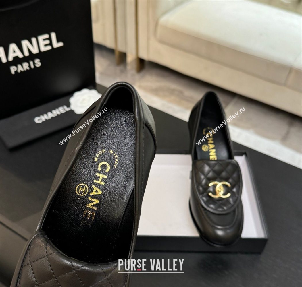Chanel Lambskin Leather Pumps with CC Foldover Black 2025 G46692 (MD-251031123)