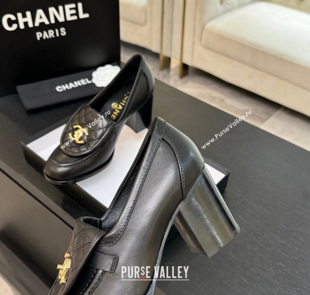 Chanel Lambskin Leather Pumps with CC Foldover Black 2025 G46692 (MD-251031123)
